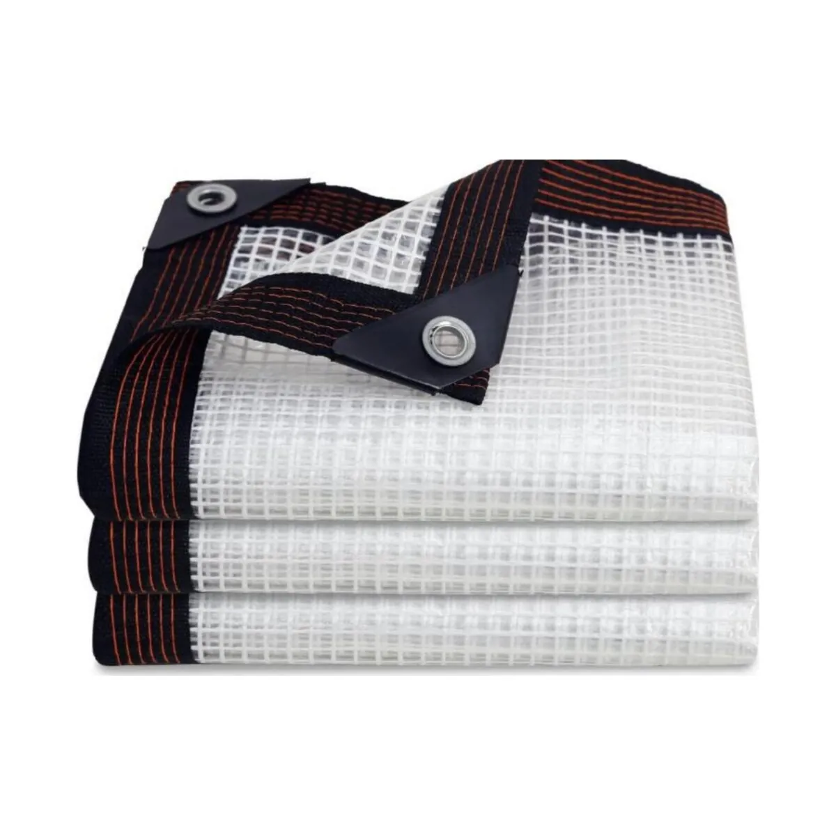 PE tarpaulin, clear or mesh-reinforced, waterproof