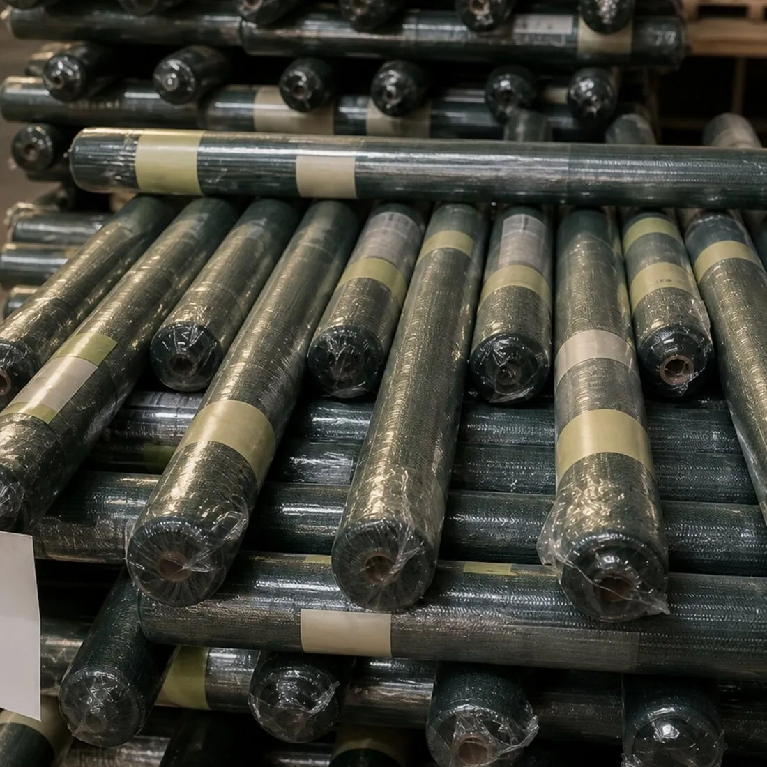 Tight, true-wound core on finished shade cloth rolls